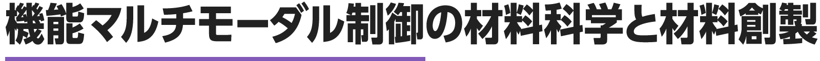 機能マルチモーダル制御の材料科学と材料創製