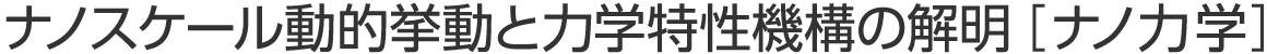 ナノスケール動的挙動と力学特性機構の解明［ナノカ学］